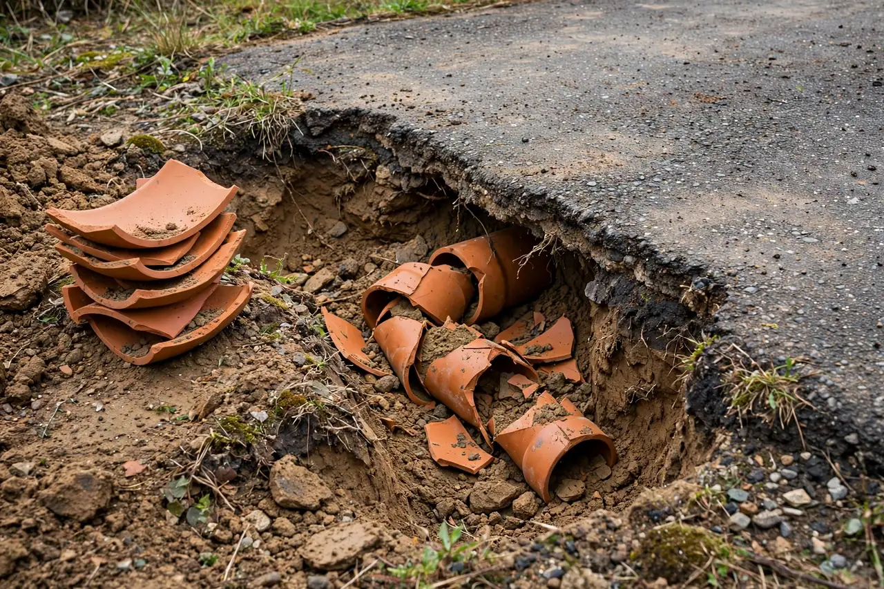 Collapsed Clay Under Driveway Replaced